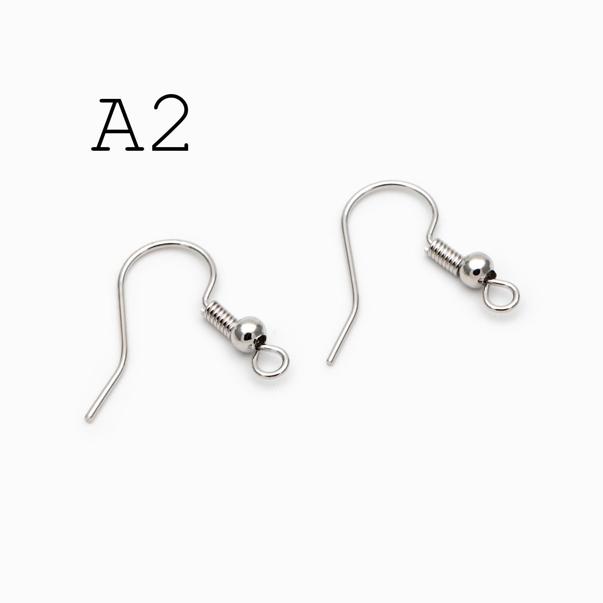 20pcs Gold/ Silver Earring Hooks, Real Gold/ Rhodium Plated Brass, Simple Earwires (GB-025)